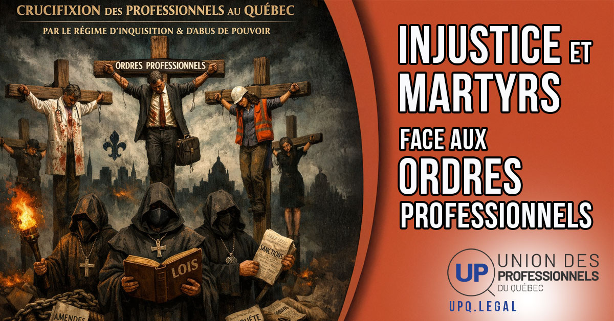 Sentiment d'injustice chez les professionnels et le public traités en martys face aux Ordres professionnels au Québec